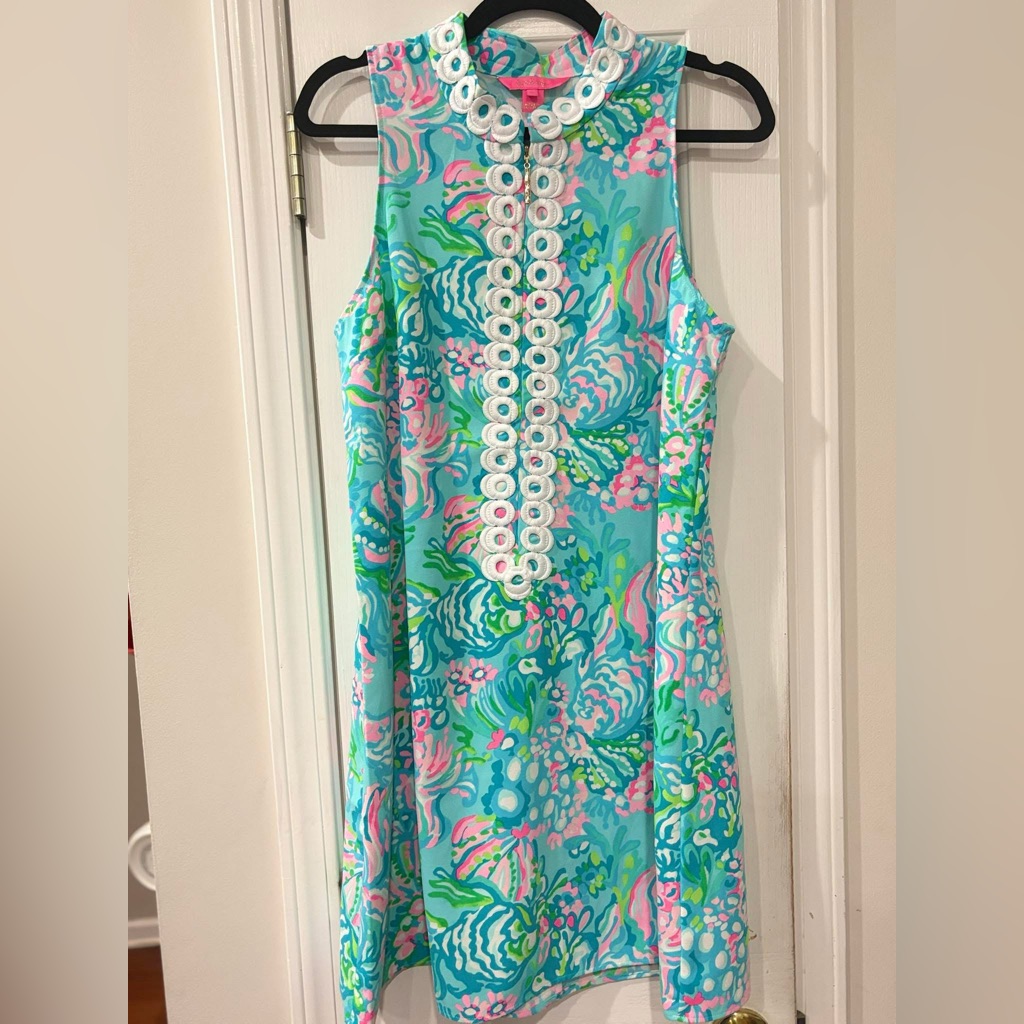 Lilly Pulitzer Jane Shift Dress Size 10 Aqua De Vista